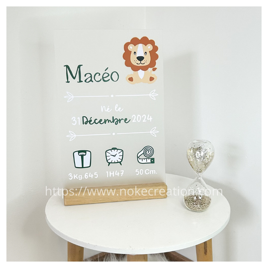 Plaque Naissance A4