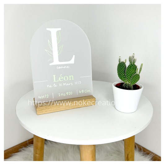 Plaque Naissance A5 - Arrondie